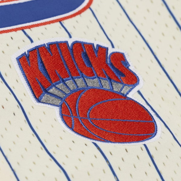 Джерси Carmelo Anthony New York Knicks Mitchell & Ness Hardwood Classics Mesh Button-Front - Cream
