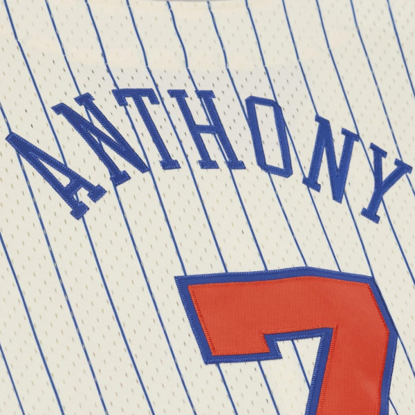 Джерси Carmelo Anthony New York Knicks Mitchell & Ness Hardwood Classics Mesh Button-Front - Cream