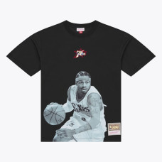 Футболка Philadelphia 76ers Allen Iverson Mitchell & Ness Black Hardwood Classics
