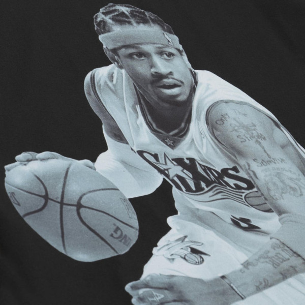 Футболка Philadelphia 76ers Allen Iverson Mitchell & Ness Black Hardwood Classics