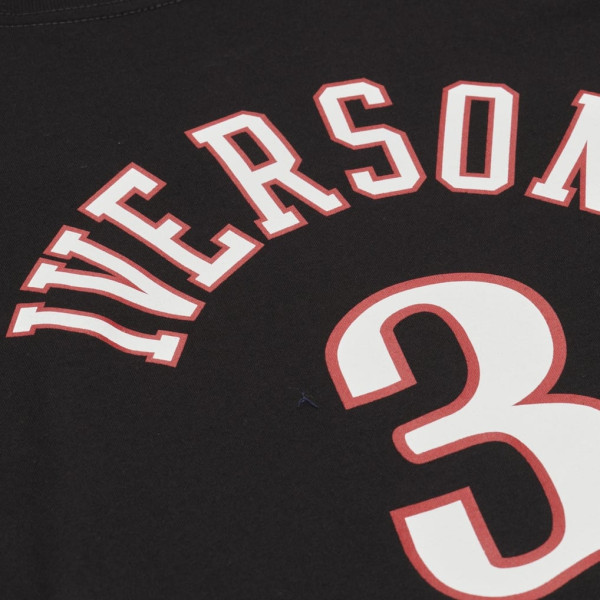Футболка Philadelphia 76ers Allen Iverson Mitchell & Ness Black Hardwood Classics Name & Number Classic