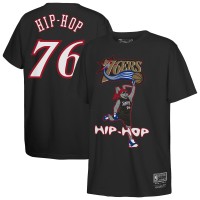 Подростковая Philadelphia 76ers Mitchell & Ness Black Hip Hop T-Shirt