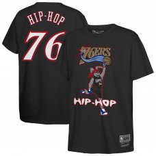 Подростковая Philadelphia 76ers Mitchell & Ness Black Hip Hop T-Shirt