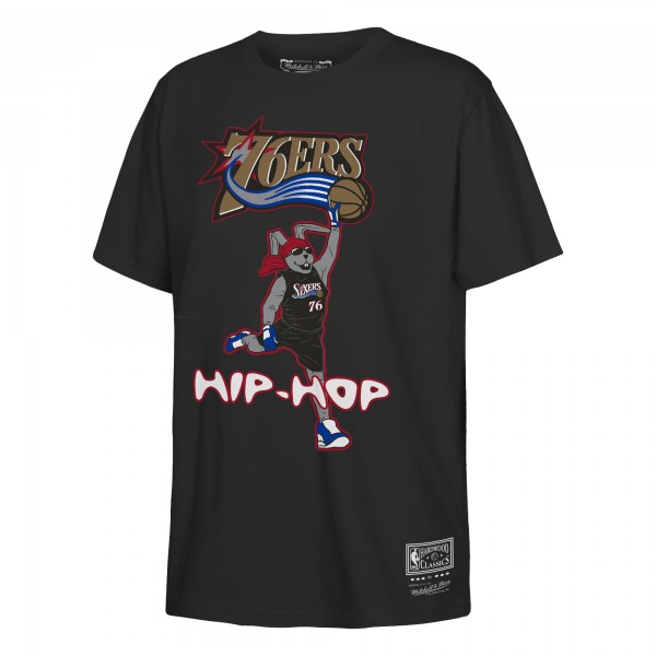 Подростковая Philadelphia 76ers Mitchell & Ness Black Hip Hop T-Shirt