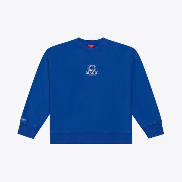 Женская свитшот Orlando Magic Mitchell & Ness Blue Core Essentials Micro Logo Fleece