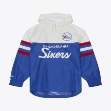 Ветровка Philadelphia 76ers Mitchell & Ness Royal Head Coach Lightweight Anorak Quarter-Zip