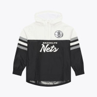 Ветровка Brooklyn Nets Mitchell & Ness Black Head Coach Lightweight Anorak Quarter-Zip