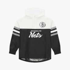 Ветровка Brooklyn Nets Mitchell & Ness Black Head Coach Lightweight Anorak Quarter-Zip