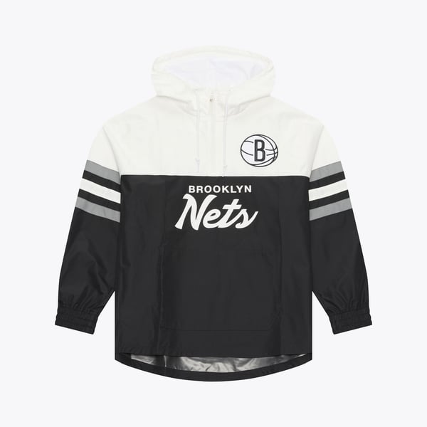 Ветровка Brooklyn Nets Mitchell & Ness Black Head Coach Lightweight Anorak Quarter-Zip