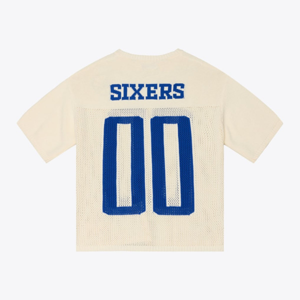 Свитер Philadelphia 76ers Mitchell & Ness Cream Hardwood Classics Retro Roots Short Sleeve Jersey