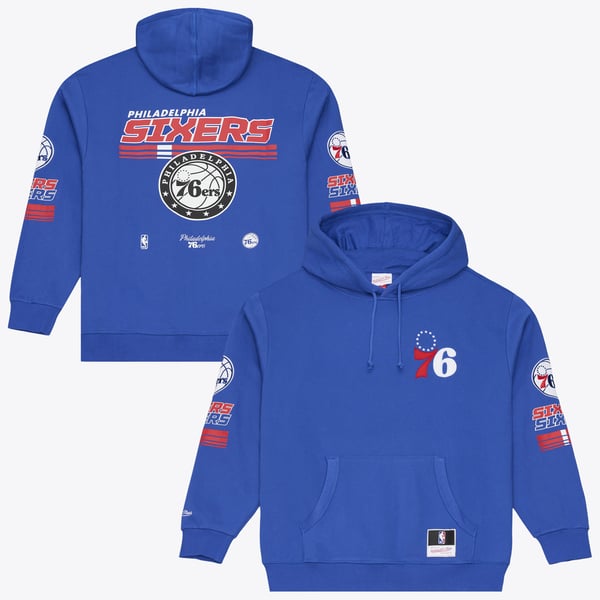 Толстовка Philadelphia 76ers Mitchell & Ness Royal Triple Check Fleece