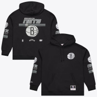Толстовка Brooklyn Nets Mitchell & Ness Black Triple Check Fleece