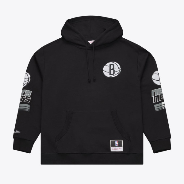 Толстовка Brooklyn Nets Mitchell & Ness Black Triple Check Fleece