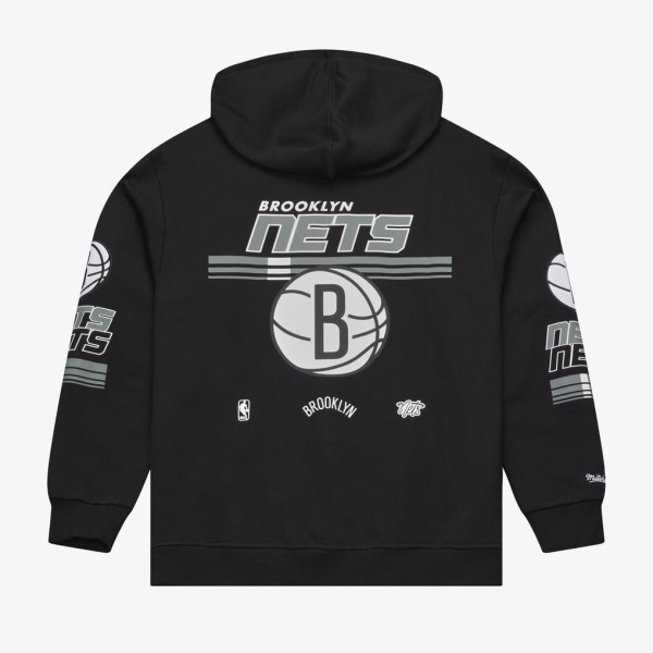 Толстовка Brooklyn Nets Mitchell & Ness Black Triple Check Fleece