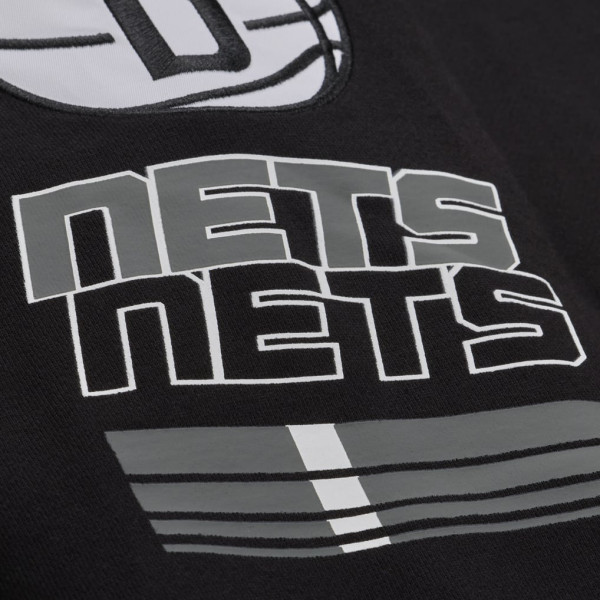Толстовка Brooklyn Nets Mitchell & Ness Black Triple Check Fleece