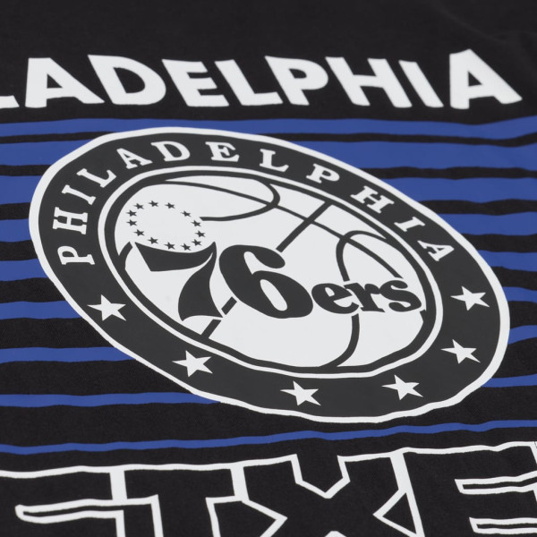 Футболка с длинным рукавом Philadelphia 76ers Mitchell & Ness Black Triple Check
