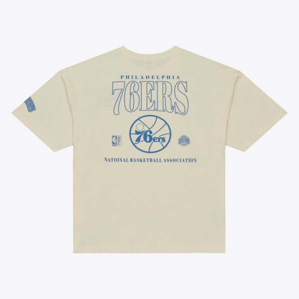 Футболка Philadelphia 76ers Mitchell & Ness Oatmeal Heritage Hues Oversized