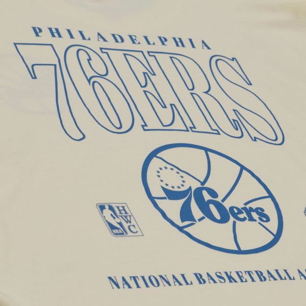 Футболка Philadelphia 76ers Mitchell & Ness Oatmeal Heritage Hues Oversized