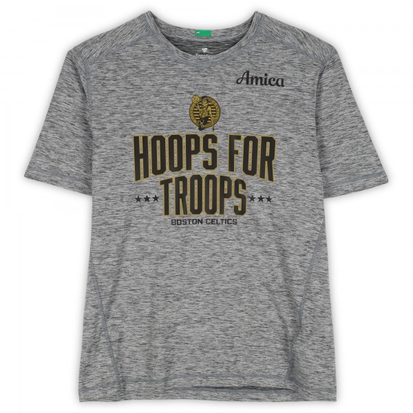 Boston Celtics Fanatics Authentic Team-Issued Gray Hoops For Troops Short Sleeve Shirt from the 2025-26 NBA Season