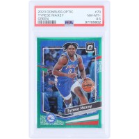 Tyrese Maxey Philadelphia 76ers 2023-24 Panini Donruss Optic Green Prizm #70 #1/5 PSA Authenticated 8.5 Card