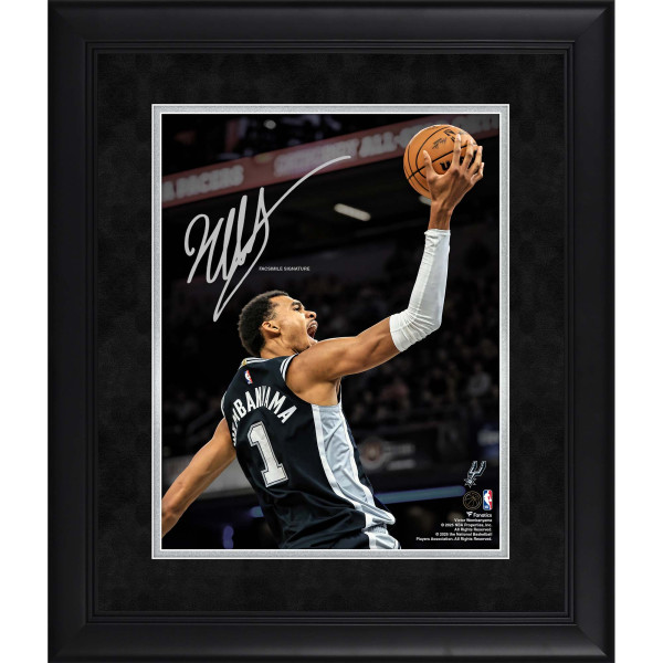 Фото Victor Wembanyama San Antonio Spurs Facsimile Signature Fanatics Authentic Framed 11 x 14 Spotlight