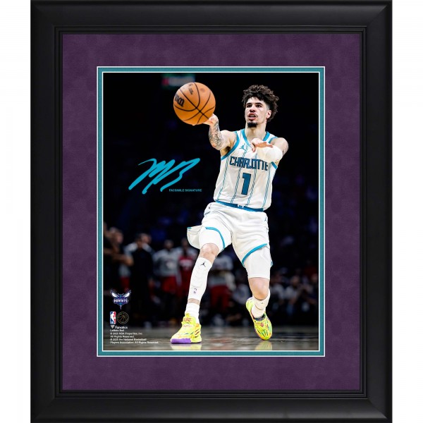 LaMelo Ball Charlotte Hornets Facsimile Signature Fanatics Authentic Framed 11 x 14 Spotlight Photograph