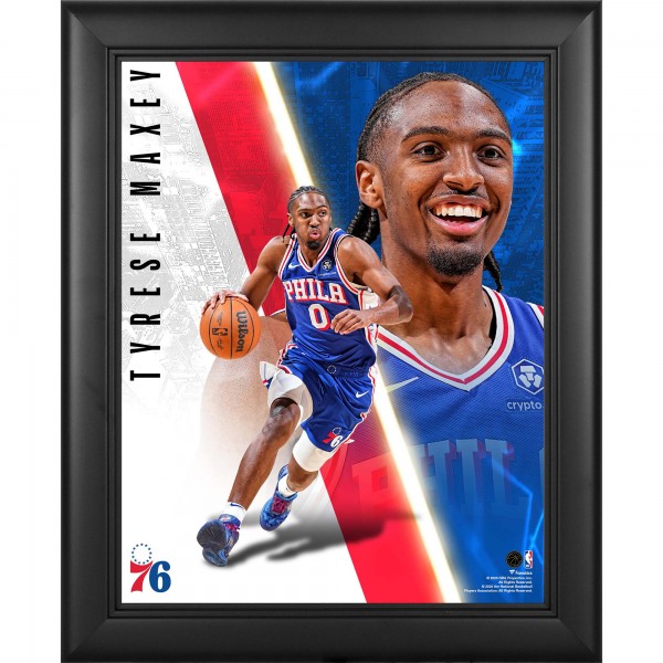 Tyrese Maxey Philadelphia 76ers Fanatics Authentic Framed 13 x 16 Radiance Collage