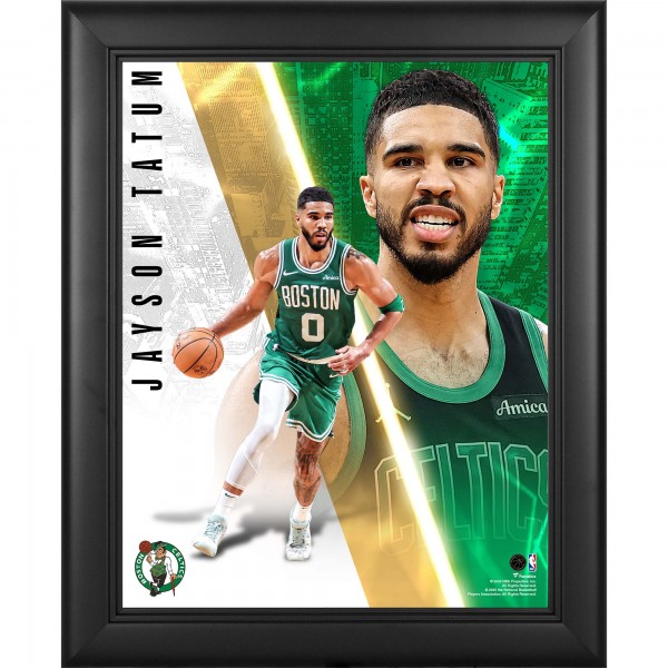 Jayson Tatum Boston Celtics Fanatics Authentic Framed 13 x 16 Radiance Collage