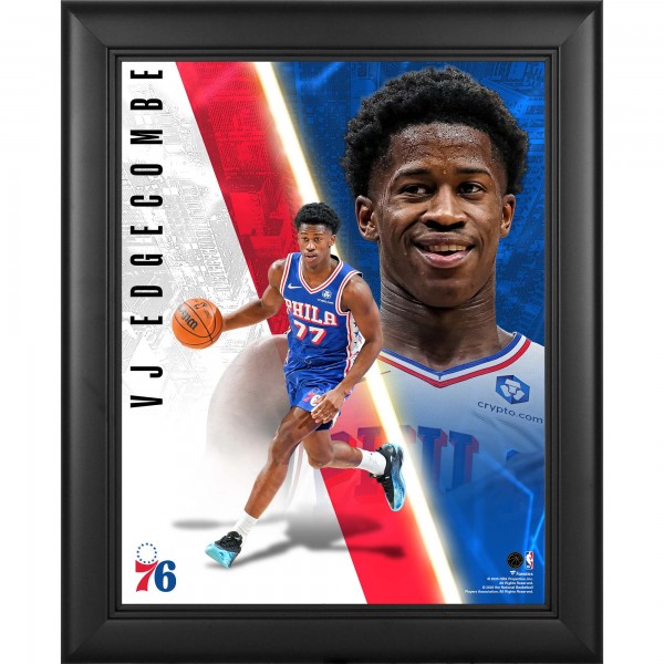 VJ Edgecombe Philadelphia 76ers Fanatics Authentic Framed 13 x 16 Radiance Collage