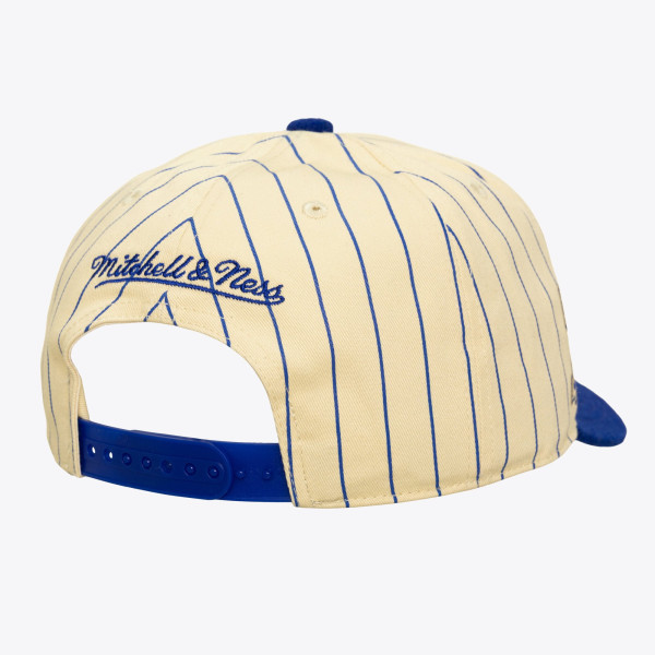 Бейсболка Golden State Warriors Mitchell & Ness Cream Hardwood Classics Retro Roots Stripe Pro