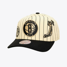 Бейсболка Brooklyn Nets Mitchell & Ness Cream Retro Roots Stripe Pro