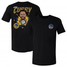 Golden State Warriors Stephen Curry 500 Level Black Caricature T-Shirt