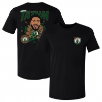 Boston Celtics Jayson Tatum 500 Level Black Caricature T-Shirt
