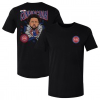 Detroit Pistons Cade Cunningham 500 Level Black Caricature T-Shirt