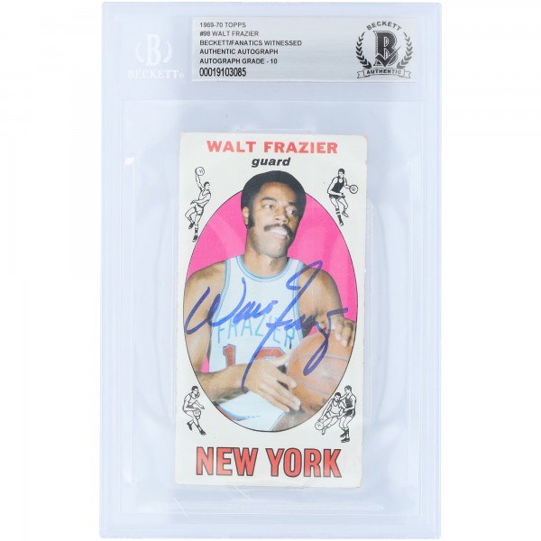 Walt Frazier New York Knicks Autographed 1969-70 Topps #98 Beckett Fanatics Witnessed Authenticated 10 Rookie Card