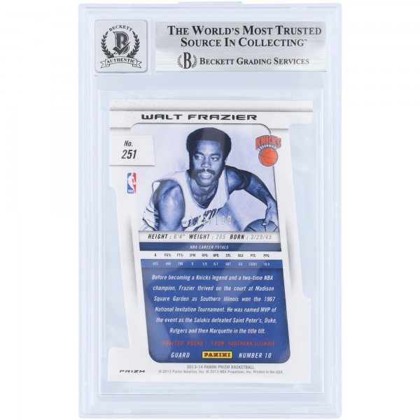 Walt Frazier New York Knicks Autographed 2013-14 Panini Prizm Light Blue Die Cut #251 #/199 Beckett Fanatics Witnessed Authenticated 9/10 Card