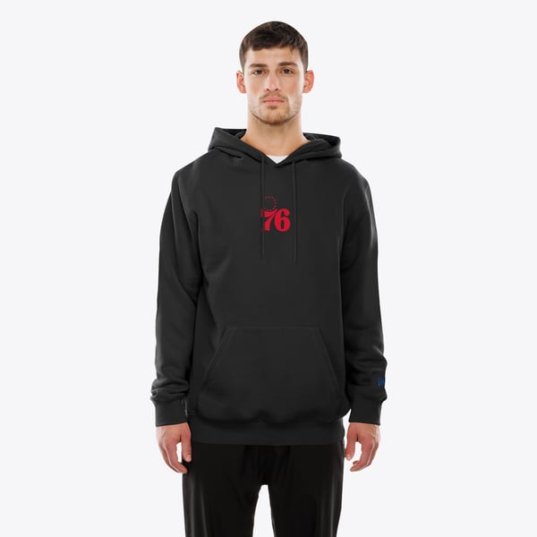 Толстовка Philadelphia 76ers New Era Black Front and Back Graphic