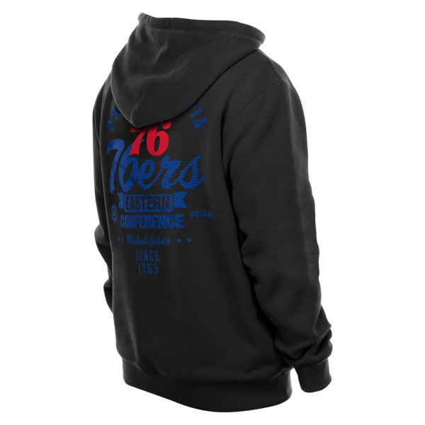 Толстовка Philadelphia 76ers New Era Black Front and Back Graphic