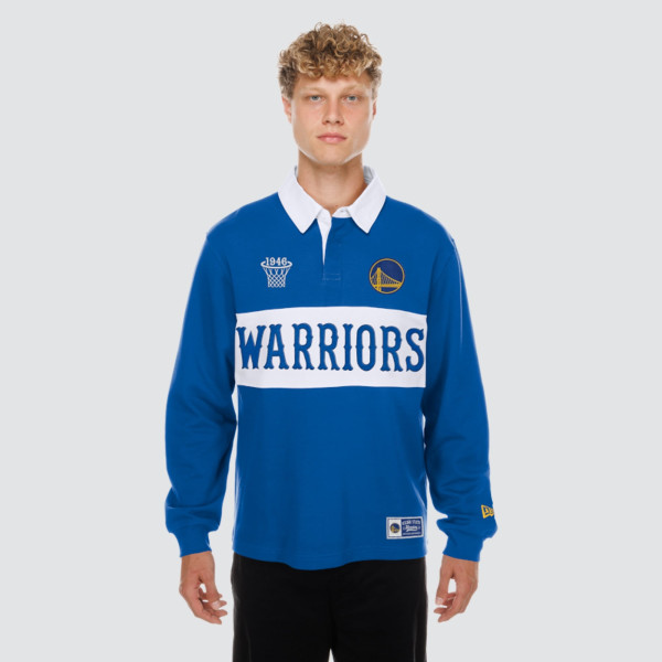 Поло Golden State Warriors New Era Royal Rugby Long Sleeve