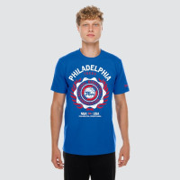 Футболка Philadelphia 76ers New Era Royal Laurel Crest Flocking