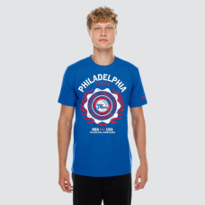 Футболка Philadelphia 76ers New Era Royal Laurel Crest Flocking