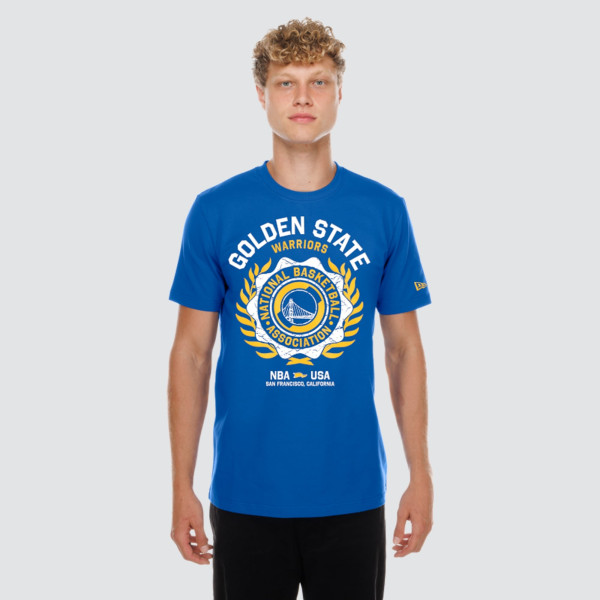 Футболка Golden State Warriors New Era Royal Laurel Crest Flocking