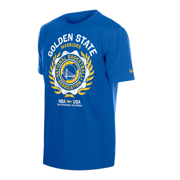 Футболка Golden State Warriors New Era Royal Laurel Crest Flocking