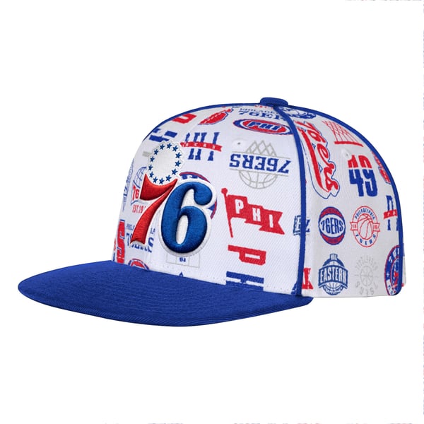 Детская бейсболка Philadelphia 76ers Outerstuff White Piped Up