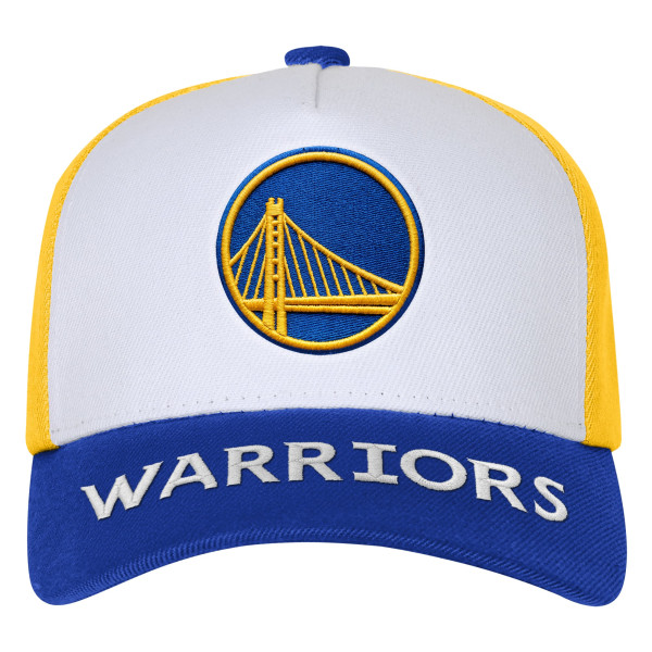 Детская бейсболка Golden State Warriors Outerstuff White/Royal Logo Three Pro Pinch Pre-Curved