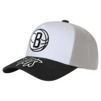 Детская бейсболка Brooklyn Nets Outerstuff White/Black Logo Three Pro Pinch Pre-Curved