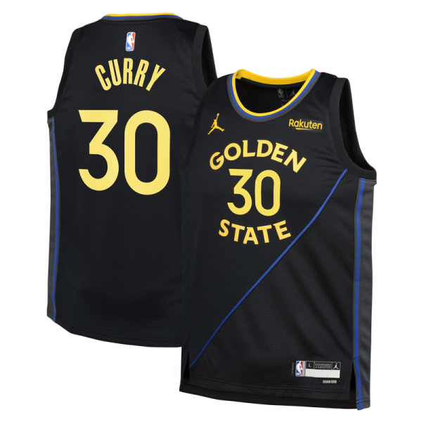 Детская джерси Golden State Warriors Stephen Curry Jordan Brand Black Swingman - Statement Edition