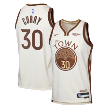 Детская джерси Golden State Warriors Stephen Curry Nike Tan Swingman Finished Badge - City Edition