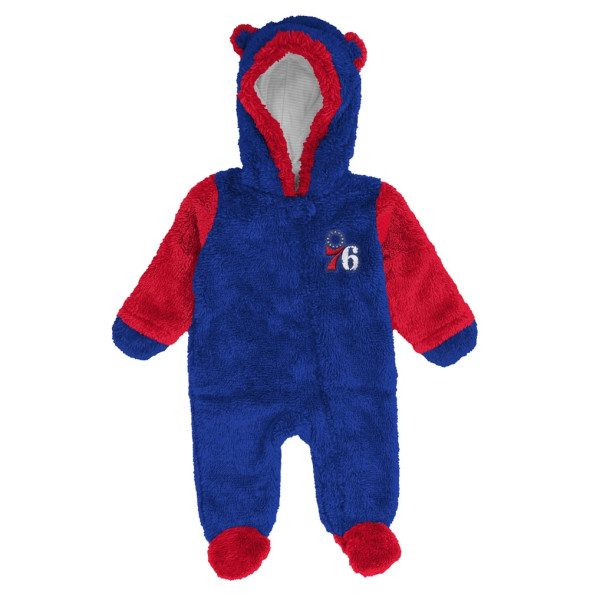 для малыша Philadelphia 76ers Outerstuff Royal Stay Napping Fleece Bunting Full-Zip Sleeper