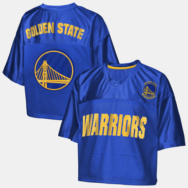 Детская футболка Girls Golden State Warriors Outerstuff Royal Points in Paint Crop V-Neck